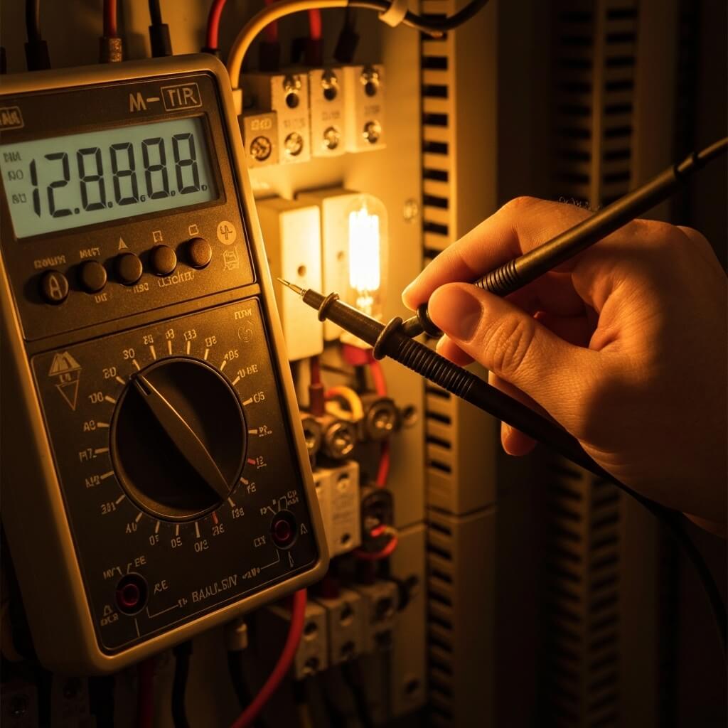 Close-up van een elektricien die bedrading aansluit in een meterkast